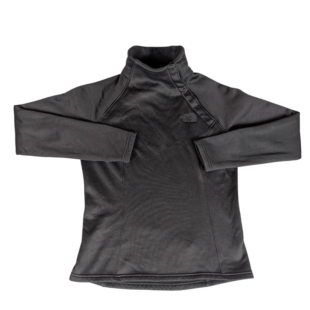 The North Face Pullover Womens Small Black Asymmetrical Snap Neck Excellent